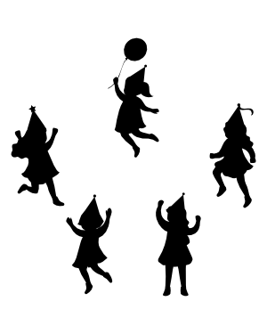 Girl In Party Hat Silhouette Clip Art
