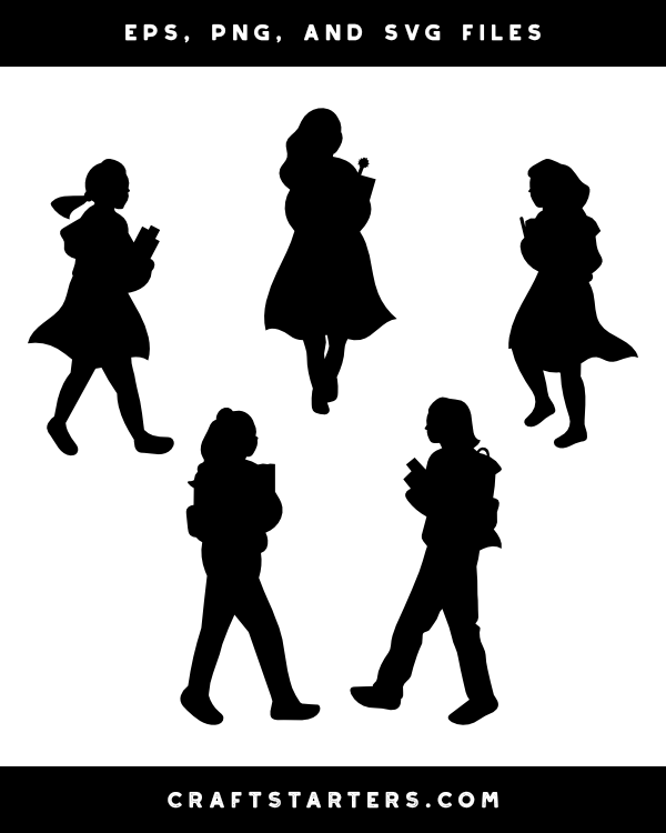 student walking clip art black and white