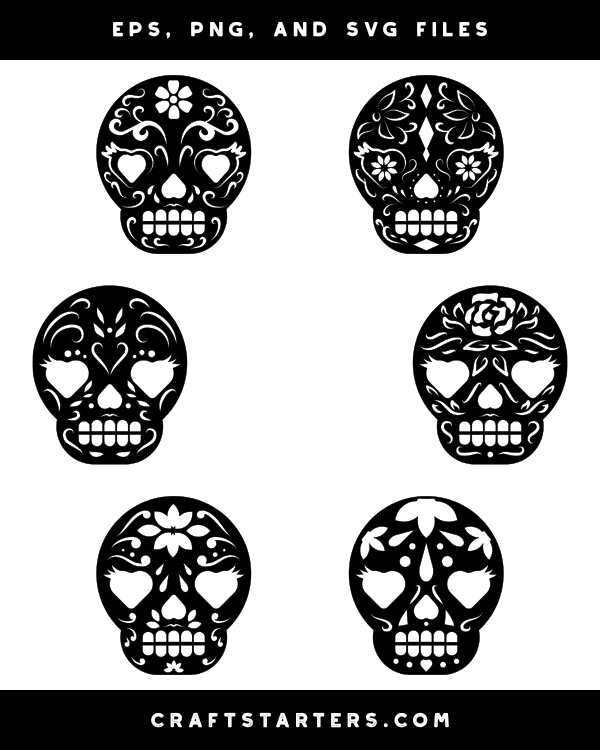 simple sugar skull clipart images