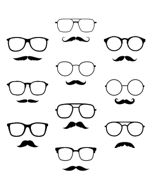 Glasses And Mustache Silhouette Clip Art