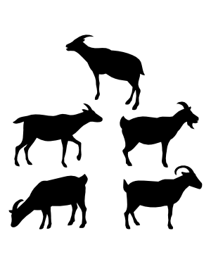 Goat Side View Silhouette Clip Art