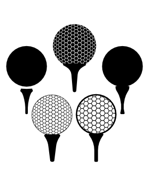 Golf Ball and Tee Silhouette Clip Art