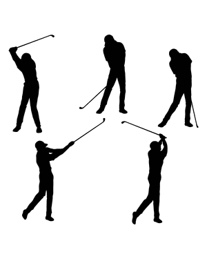 Golf Swing Silhouette Clip Art