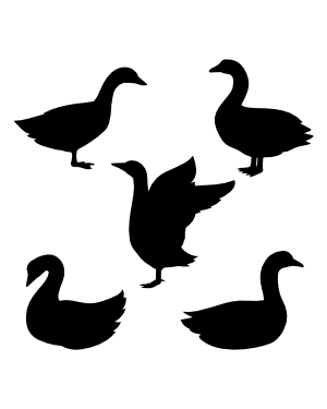 Goose Side View Silhouette Clip Art
