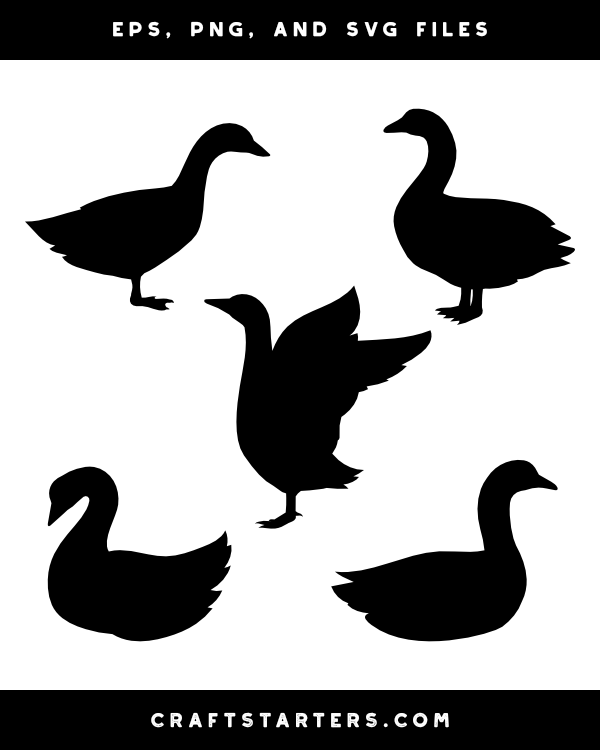 Goose Side View Silhouette Clip Art