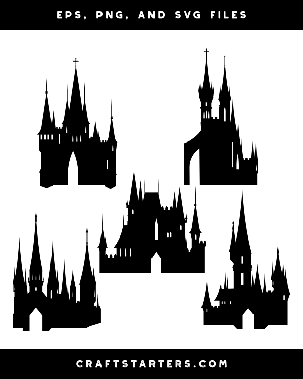 Gothic Castle Silhouette Clip Art