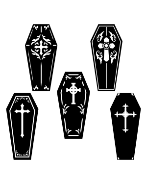 Gothic Coffin Silhouette Clip Art