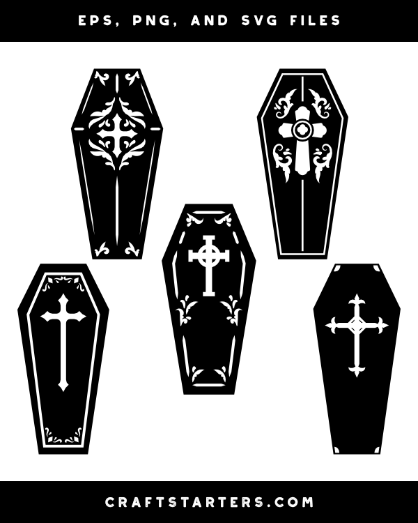Gothic Coffin Silhouette Clip Art