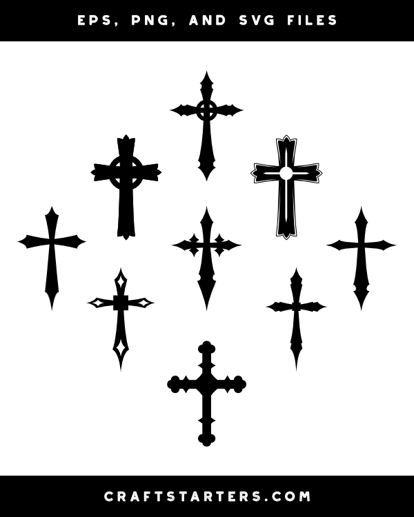 Gothic Cross Silhouette Clip Art