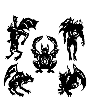 Gothic Gargoyle Silhouette Clip Art