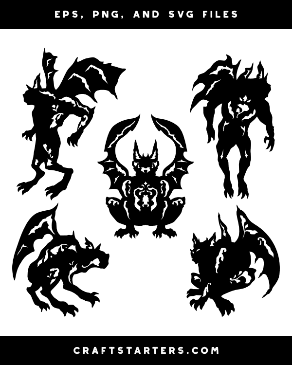 Gothic Gargoyle Silhouette Clip Art