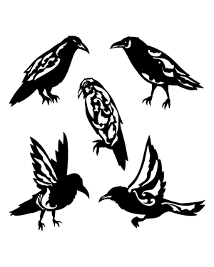 Gothic Raven Silhouette Clip Art