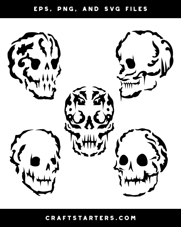 Gothic Skull Silhouette Clip Art