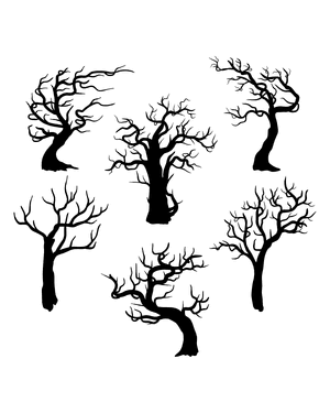 Gothic Tree Silhouette Clip Art