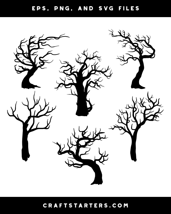 Gothic Tree Silhouette Clip Art