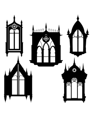 Gothic Window Silhouette Clip Art