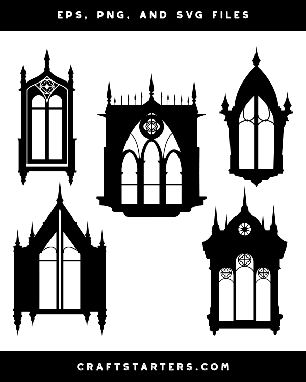 Gothic Window Silhouette Clip Art