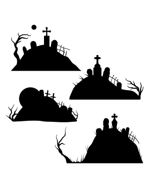 graveyard silhouette clip art