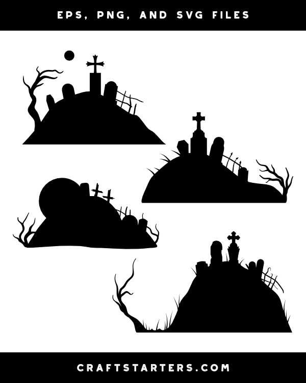 Graveyard Hill Silhouette Clip Art