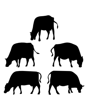 Grazing Cow Silhouette Clip Art