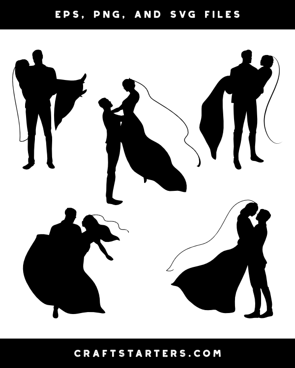 Groom Carrying Bride Silhouette Clip Art