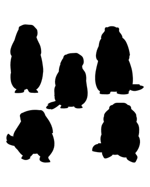 Groundhog Front View Silhouette Clip Art