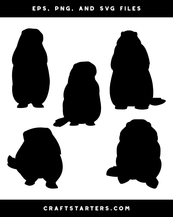 Groundhog Front View Silhouette Clip Art