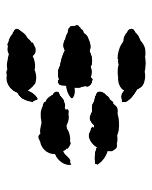 Groundhog Top View Silhouette Clip Art