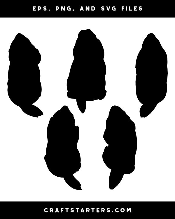 Groundhog Top View Silhouette Clip Art