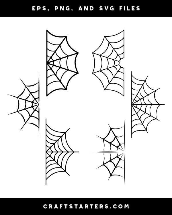Half Spider Web Silhouette Clip Art