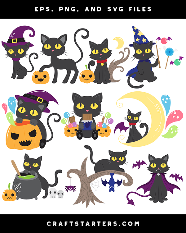 cute halloween cat clip art