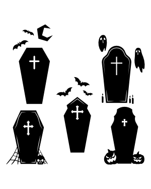 Halloween Coffin Silhouette Clip Art
