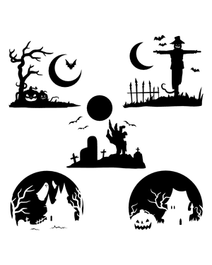 Halloween Moon Silhouette Clip Art