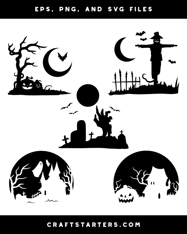 Halloween Moon Silhouette Clip Art