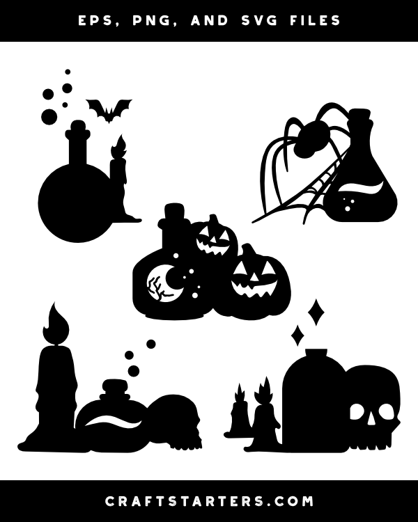 Halloween Potion Silhouette Clip Art