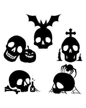 Halloween Skull Silhouette Clip Art
