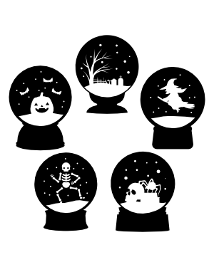 Halloween Snow Globe Silhouette Clip Art