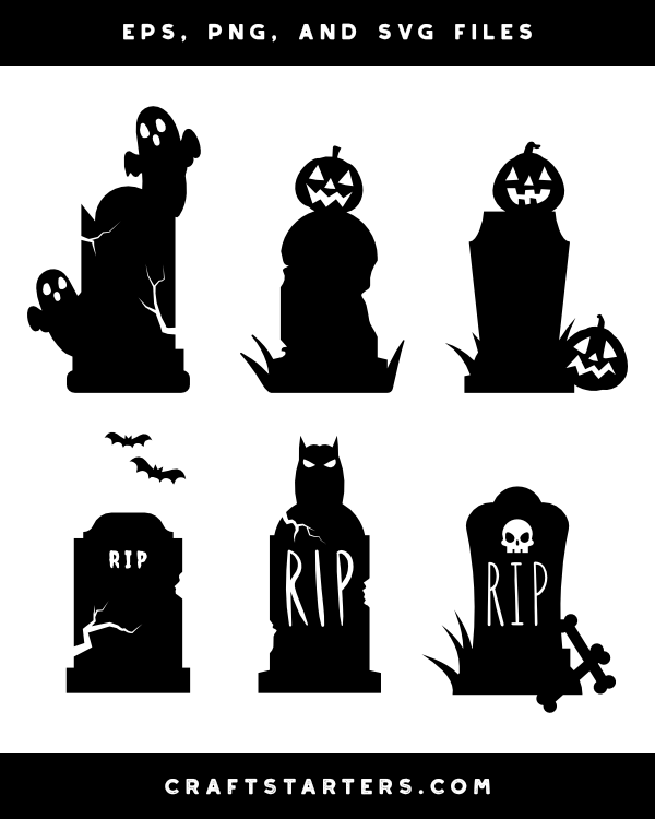 Halloween Tombstone Silhouette Clip Art