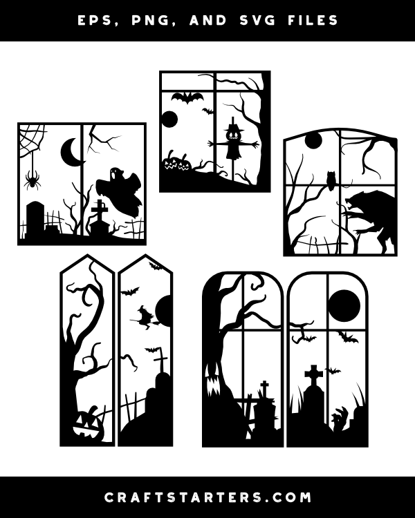 Free Halloween Window Svg SVG PNG EPS DXF File