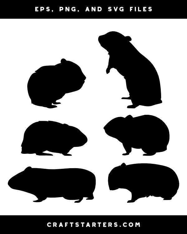 Hamster Side View Silhouette Clip Art