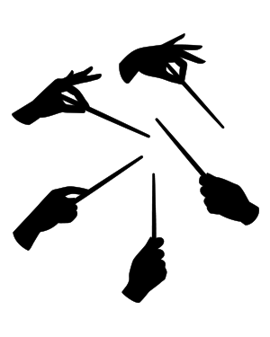 Hand Holding Wand Silhouette Clip Art