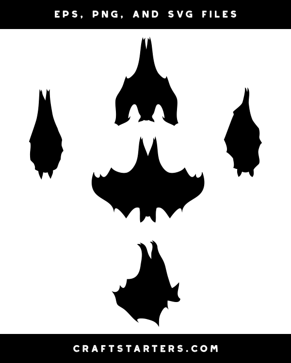 Hanging Bat Silhouette Clip Art