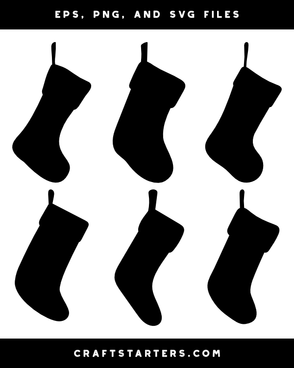 Hanging Christmas Stocking Silhouette Clip Art
