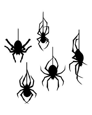Hanging Spider Silhouette Clip Art