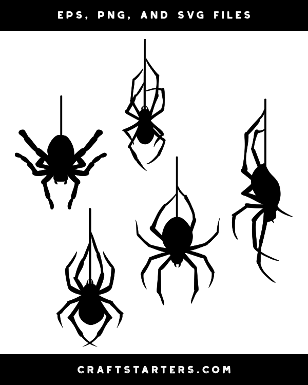 Hanging Spider Silhouette Clip Art