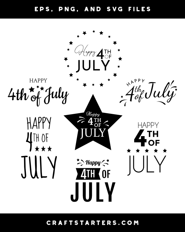 happy 4th of july black and white
