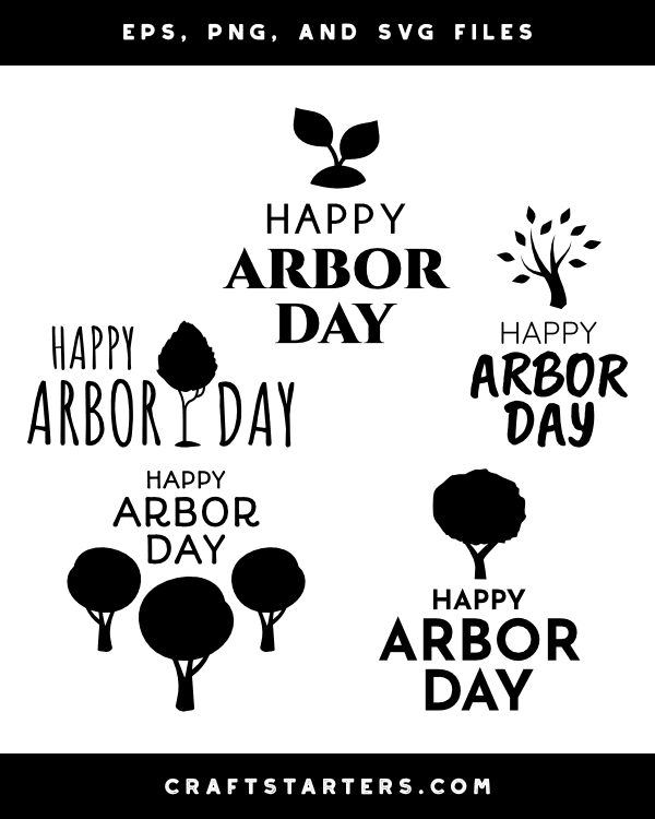 Happy Arbor Day Silhouette Clip Art