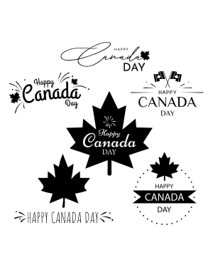 Happy Canada Day Silhouette Clip Art