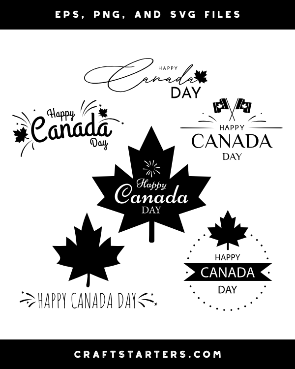 Happy Canada Day Silhouette Clip Art