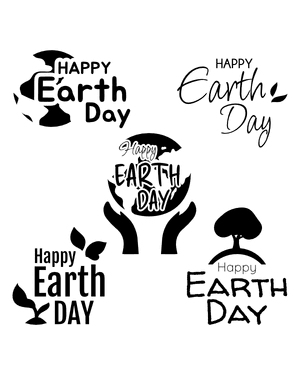 Happy Earth Day Silhouette Clip Art
